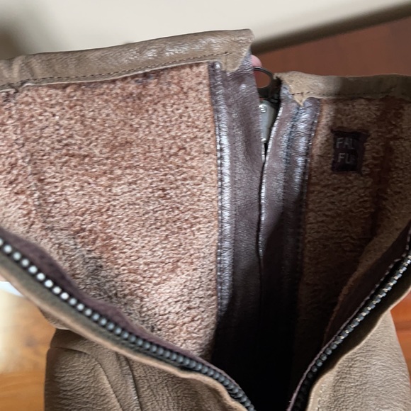 Brown Leather Double Zip Ankle Boot with Lug Sole - Picture 5 of 9